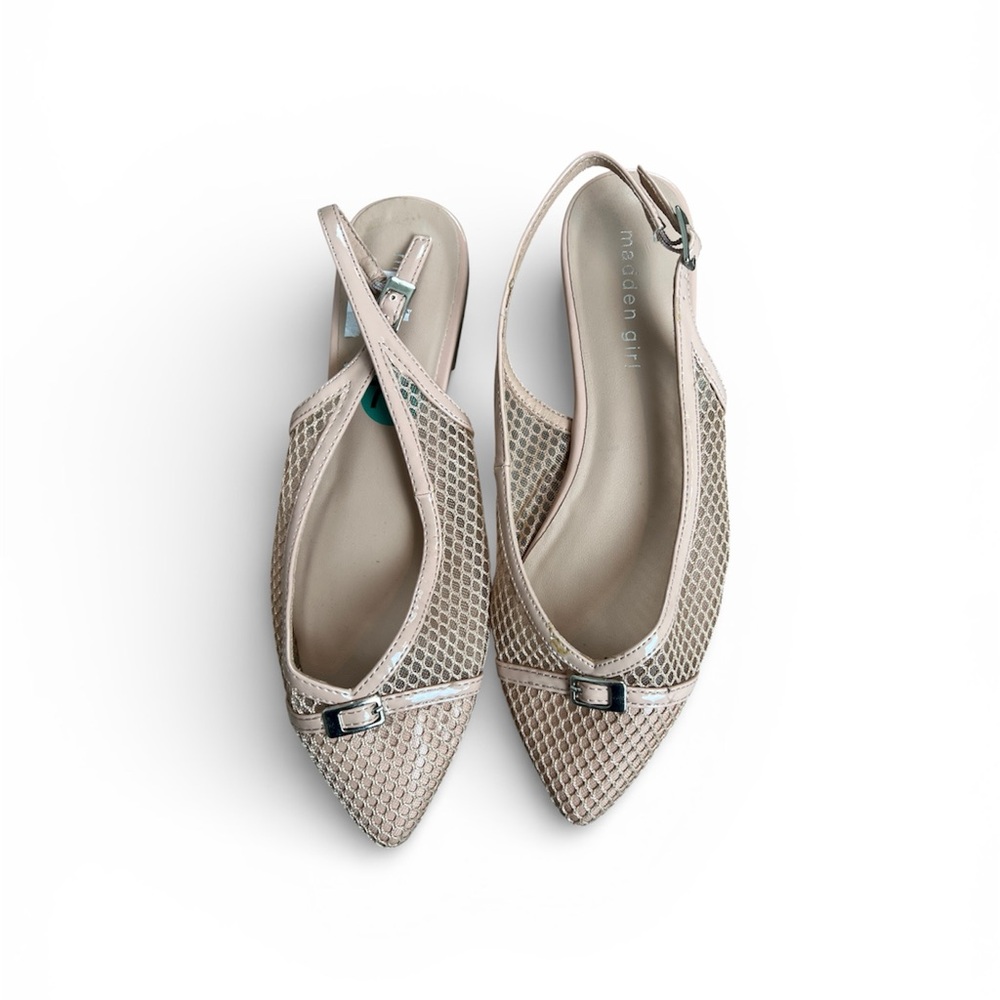 Madden Girl Beige Mesh Slingback Heels size 7.5